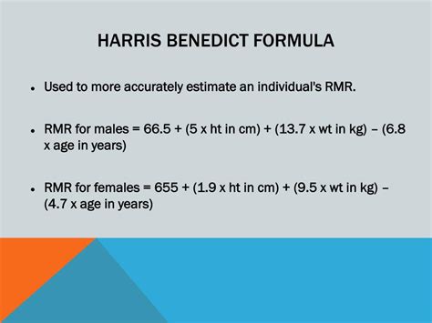 Formula Harris Benedict