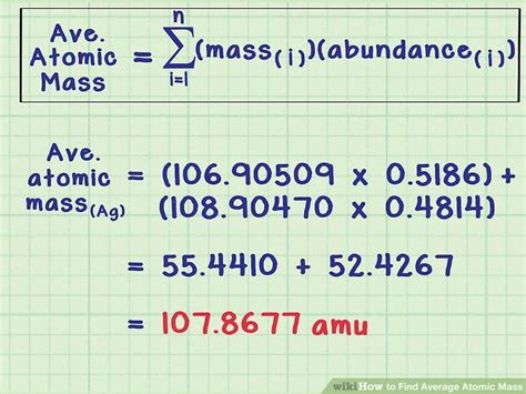 Formula Of Average Atomic Mass