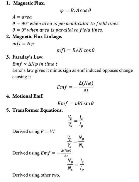 Formula Sheet A Level Physics