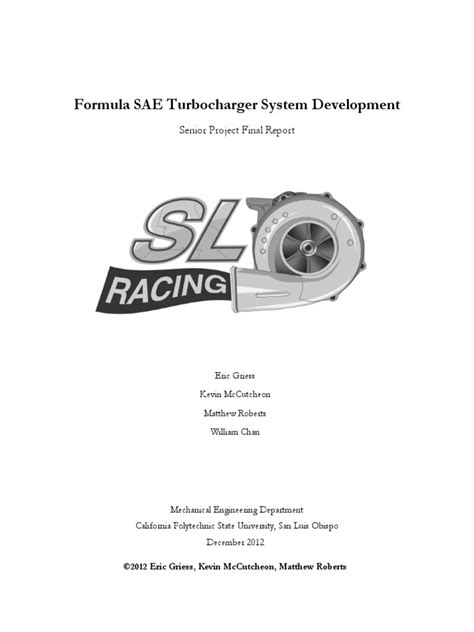 Read Online Formula Sae Turbocharger Engine Development 