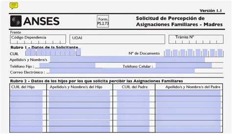 Formulario Madre Anses