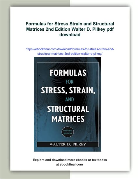 Read Formulas For Stress Strain And Structural Matrices 