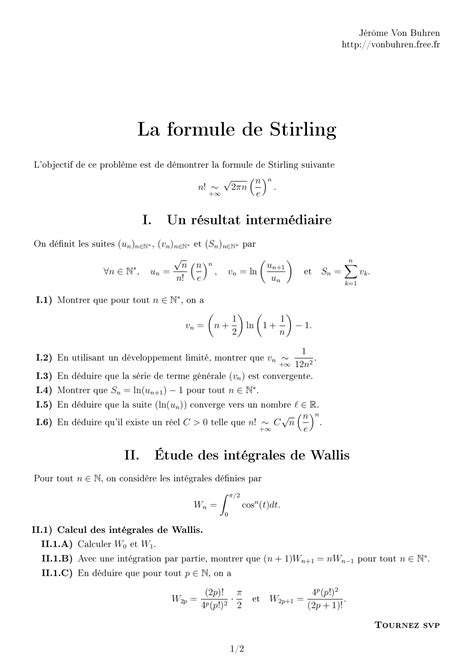 Formule De Stirling