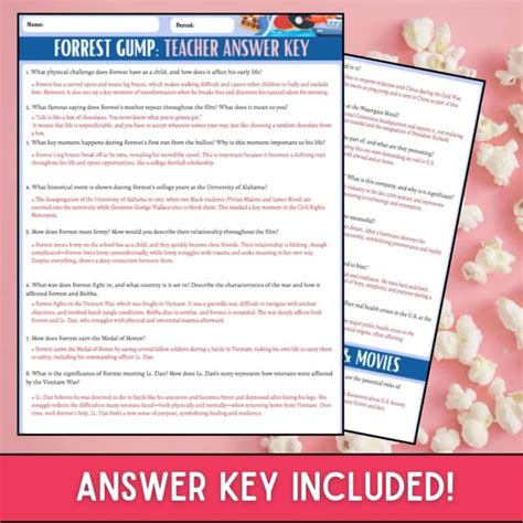 Forrest Gump Worksheet Answer Key