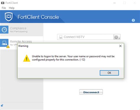 forticlient the vpn connection terminated unexpectedly