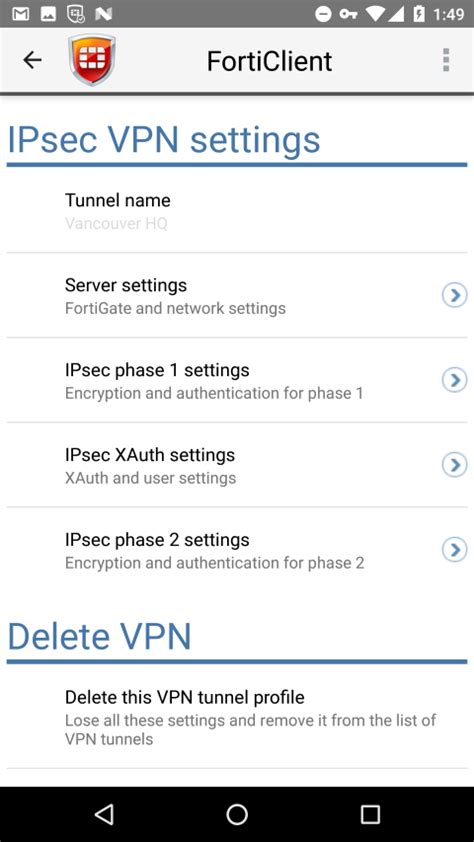 forticlient vpn android
