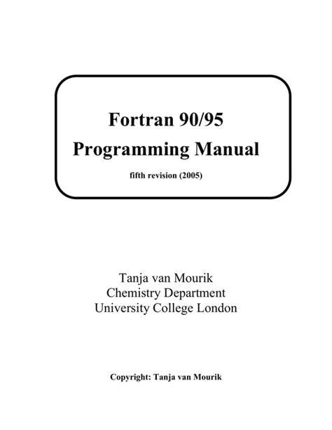Fortran 90 95 Programming Manual Upc