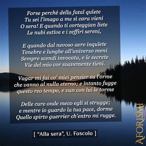 Foscolo Alla Sera