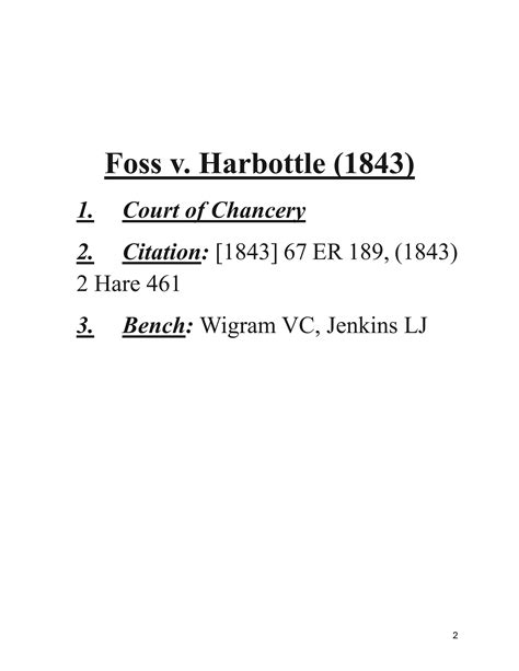 Foss V Harbottle
