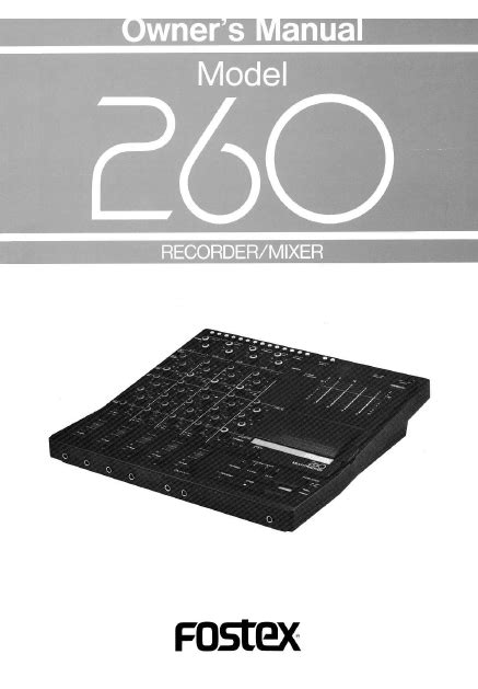 Download Fostex 260 User Guide 