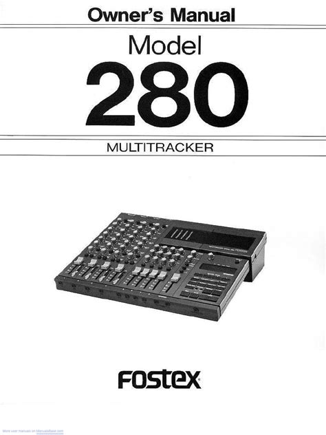 Full Download Fostex 280 User Guide 
