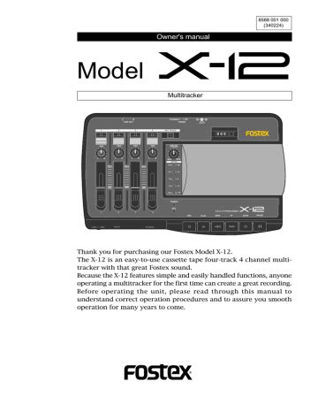 Download Fostex X 12 User Guide 