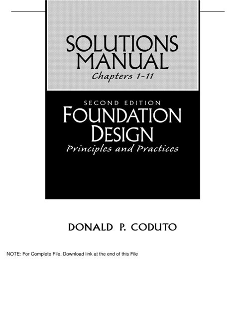 Foundation Design Coduto Solution Manual