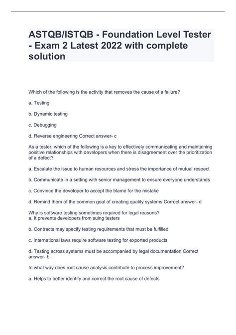 foundation level practice exam astqb