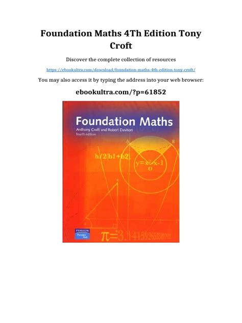 Foundation Maths 4th Edition