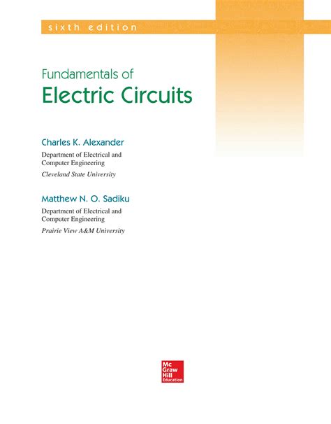 Foundation Of Electric Circuits Solution