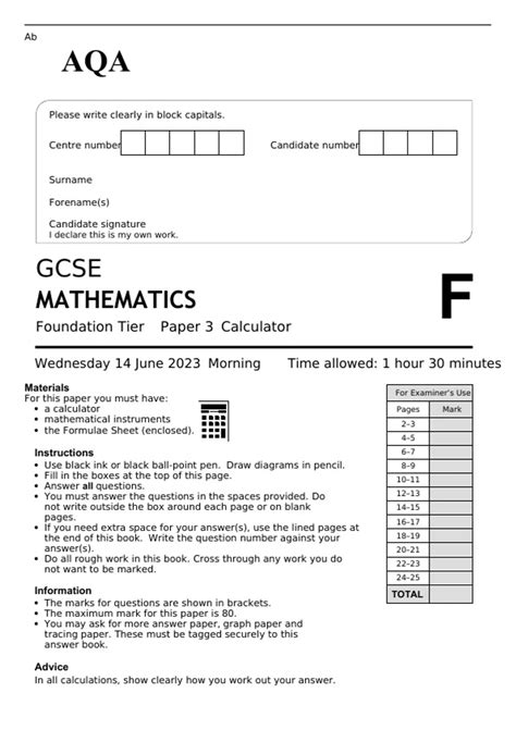 foundation tier 3 6 test answers