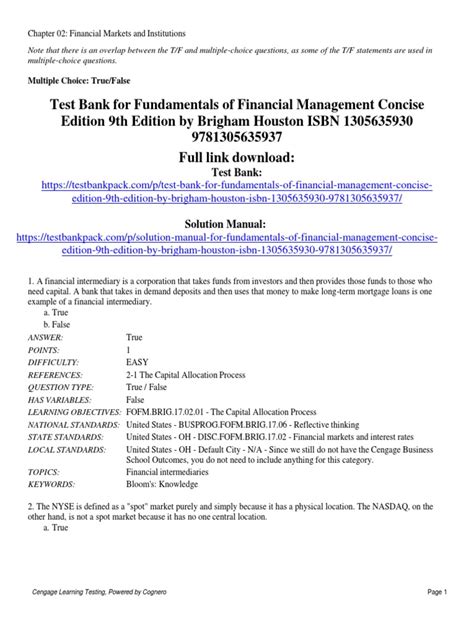Download Foundation Financial Management 9Th Edition Solution Manual 