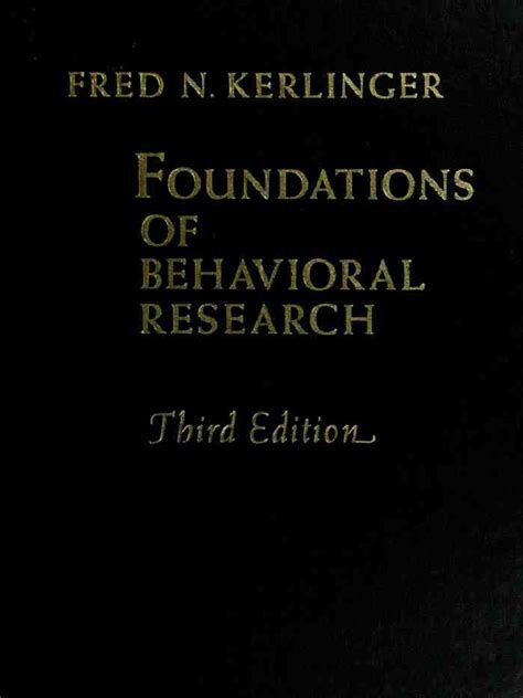 Foundations Of Behavioral Statistics By Bruce Thompson
