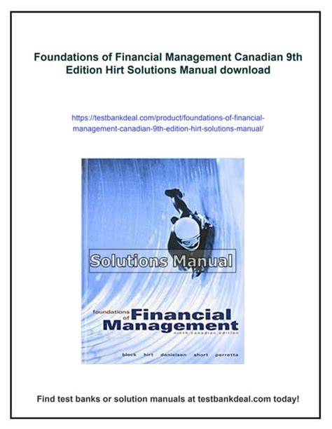 foundations of financial management 9th canadian edition