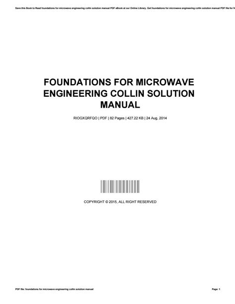 Read Online Foundations For Microwave Engineering Collin Solution Manual 
