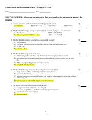 Read Online Foundations In Personal Finance Chapter 5 Test 