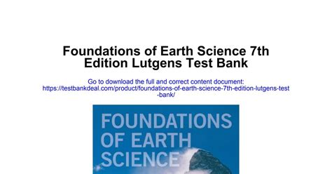 Read Foundations Of Earth Science 7Th Edition Pdf 