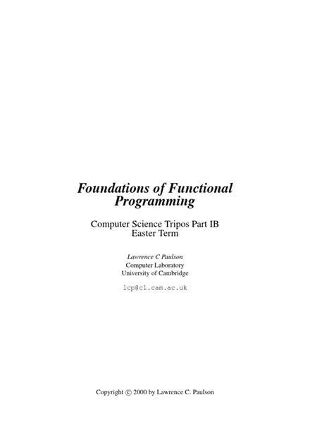 Download Foundations Of Functional Programming 