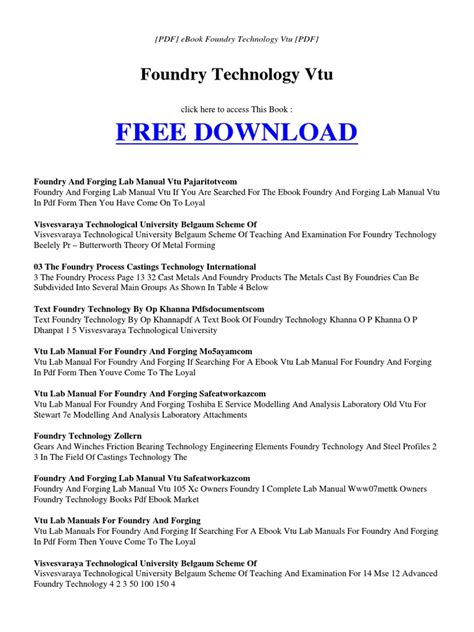 foundry technology vtu note