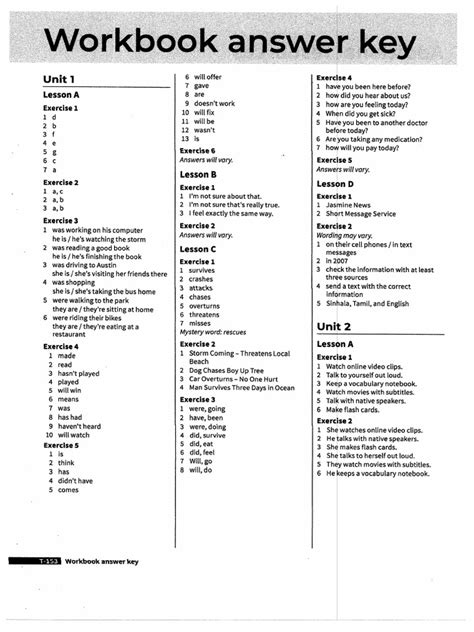 Four Corners 4 Workbook Answer Unit 1