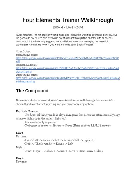 four element trainer book 4 love