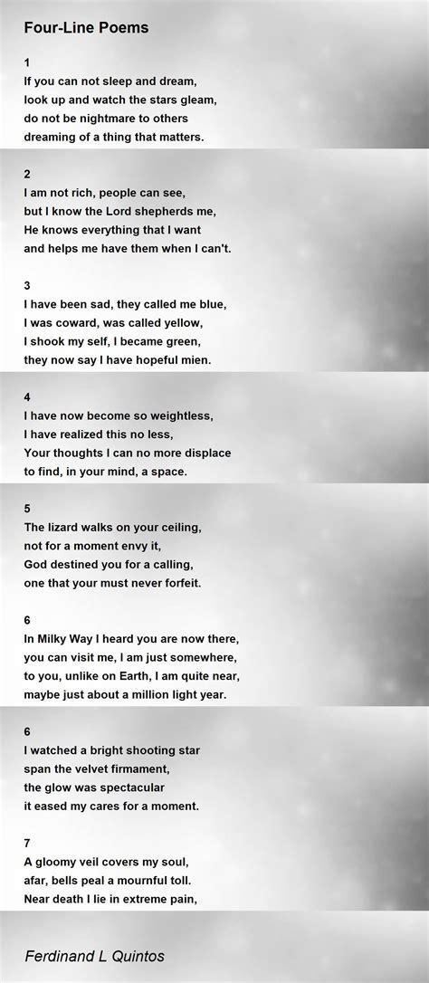 Four Line Poem