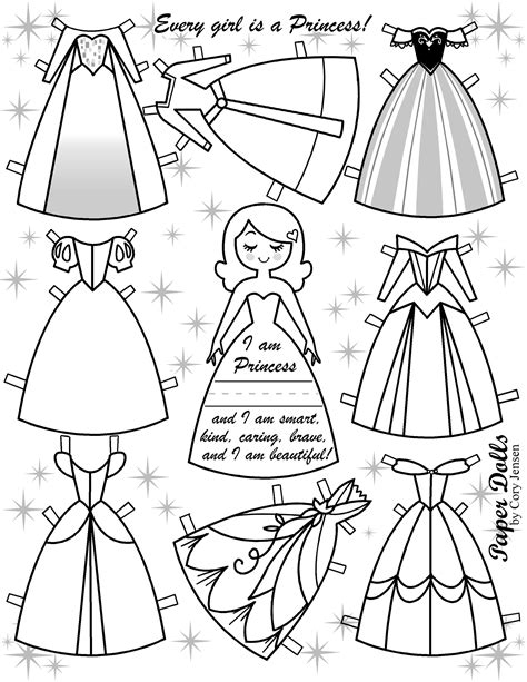 Four Paper Doll Princess Coloring Pages To Print Princess Paper Dolls Coloring Pages - Princess Paper Dolls Coloring Pages