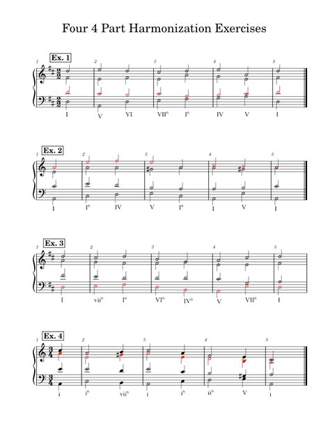 Four Part Harmony Exercises