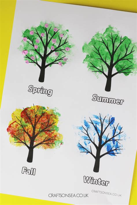 Four Seasons Of A Tree Preschool Art Activity Four Seasons Activities For First Grade - Four Seasons Activities For First Grade