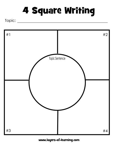 Four Square Writing Method Free Printable Template Worksheet Four Square Writing Lesson Plans - Four Square Writing Lesson Plans