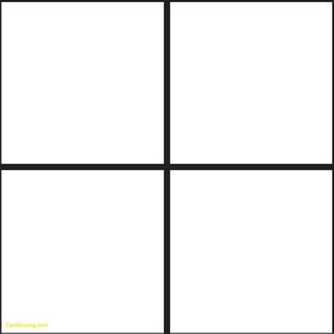 four squares with three lines on each side and one line in the middle