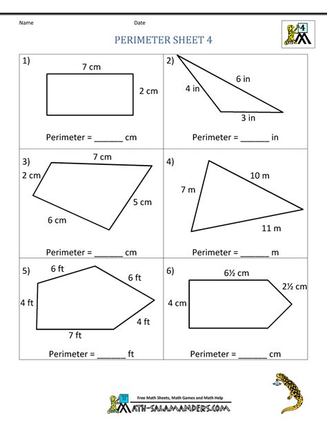 Fourth Grade Grade 4 Perimeter Questions For Tests Perimeter Worksheet For Grade 4 - Perimeter Worksheet For Grade 4