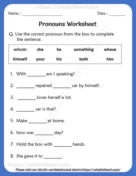 Fourth Grade Grade 4 Pronouns Questions For Tests Pronoun Worksheet For 4th Grade - Pronoun Worksheet For 4th Grade