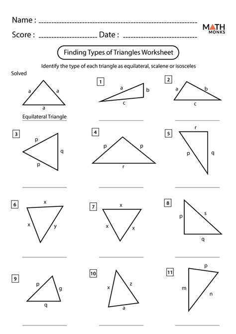 Fourth Grade Grade 4 Triangles Questions For Tests Printable Worksheet 4th Grade Triangles - Printable Worksheet 4th Grade Triangles