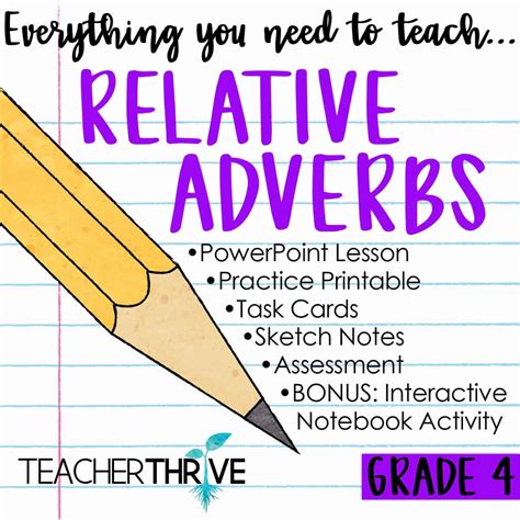 Fourth Grade Grammar Relative Adverbs Teacher Thrive Adverbs Powerpoint 4th Grade - Adverbs Powerpoint 4th Grade