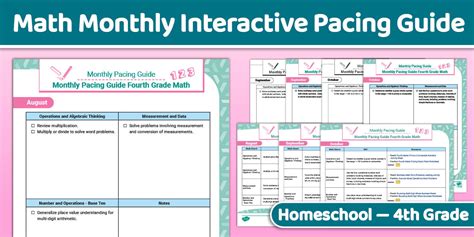 Fourth Grade Math Pacing Guide Hamilton County
