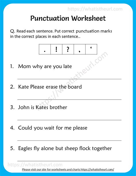 Fourth Grade Punctuation Worksheets For Grade 3 With Commas First Grade Worksheet - Commas First Grade Worksheet