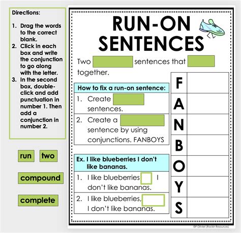 Fourth Grade Run On Sentences Tpt Run On Sentence Practice 4th Grade - Run On Sentence Practice 4th Grade