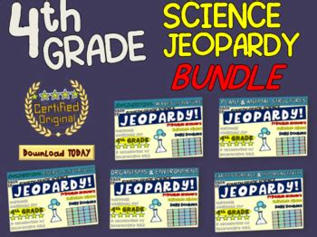 Fourth Grade Science Jeopardy Bundle Organisms Waves Energy 4th Grade Science Jeopardy - 4th Grade Science Jeopardy