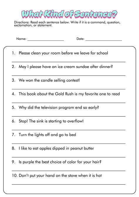 Fourth Grade Types Of Sentences Worksheets 4th Grade Topic Sentence Worksheet 4th Grade - Topic Sentence Worksheet 4th Grade
