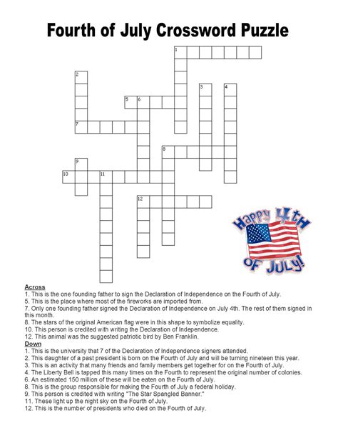 Fourth Of July Crossword Puzzle Puzzle Cheer Fourth Of July Crossword Puzzles Printable - Fourth Of July Crossword Puzzles Printable