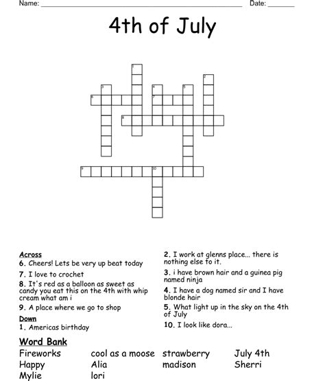 Fourth Of July Crossword Wordmint Fourth Of July Crossword Puzzles Printable - Fourth Of July Crossword Puzzles Printable