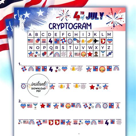 Fourth Of July Cryptoquote Puzzles To Print Fourth Of July Crossword Puzzles Printable - Fourth Of July Crossword Puzzles Printable