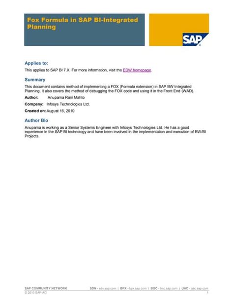 fox formula in sap bi integrated planning